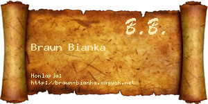 Braun Bianka névjegykártya